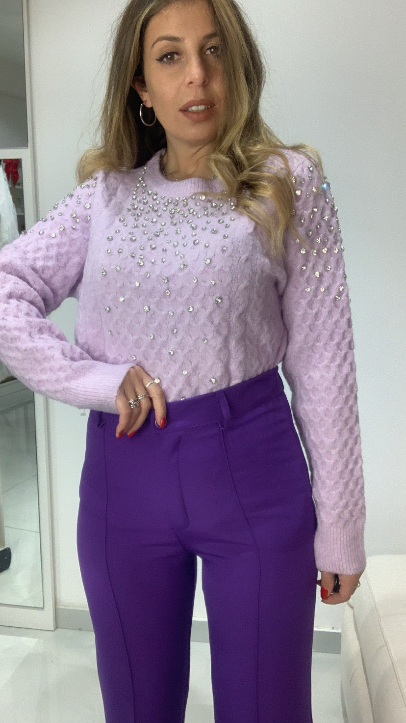 Pantalone classico cucitura a rilievo