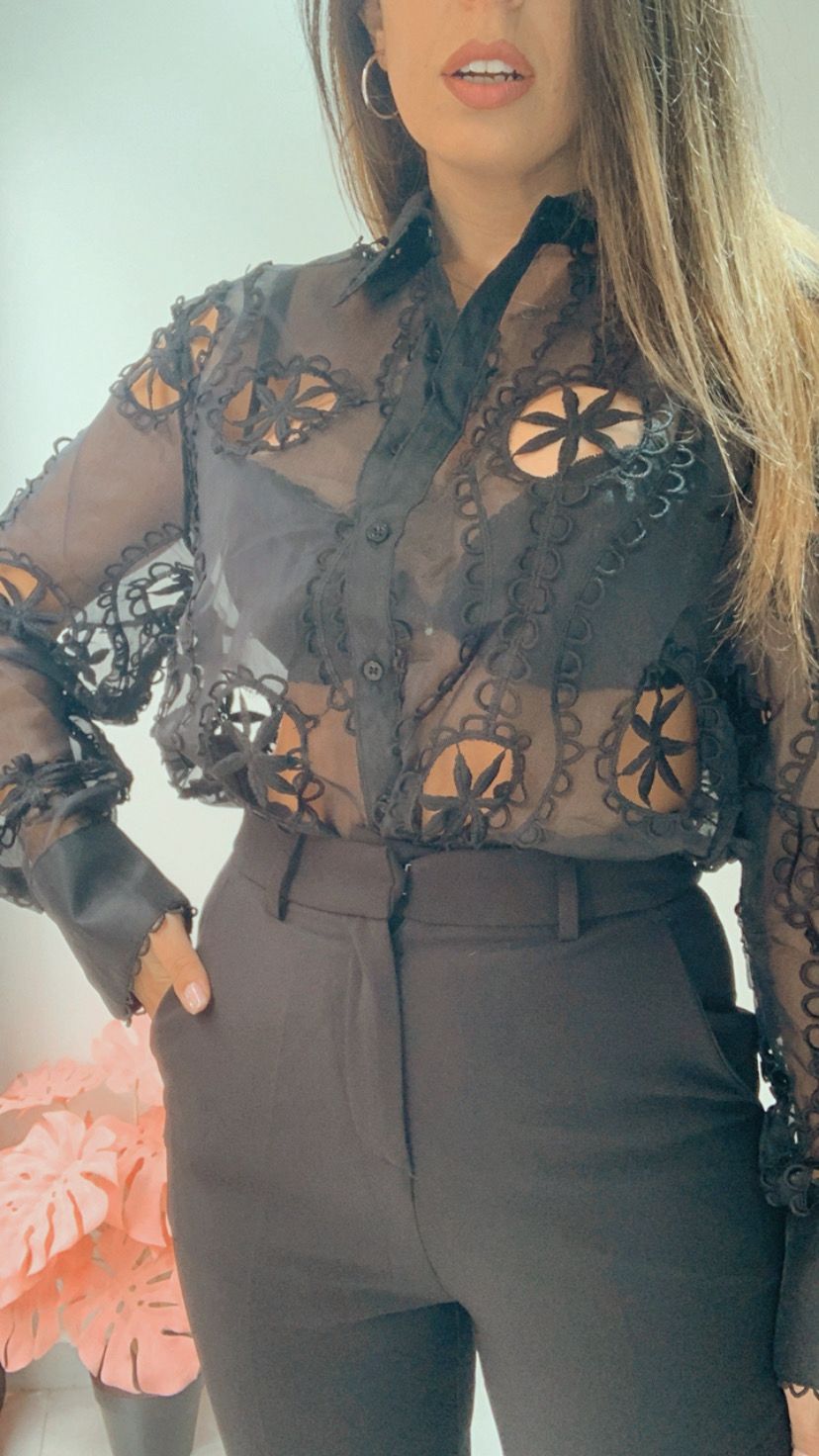 Camicia macramè e organza
