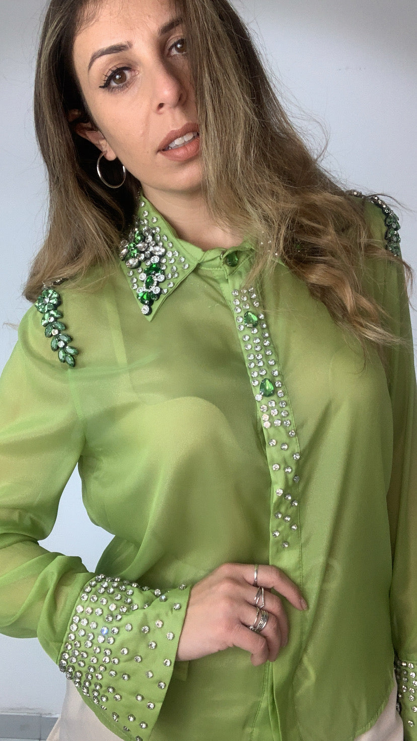 Camicia velo dettagli gioiello