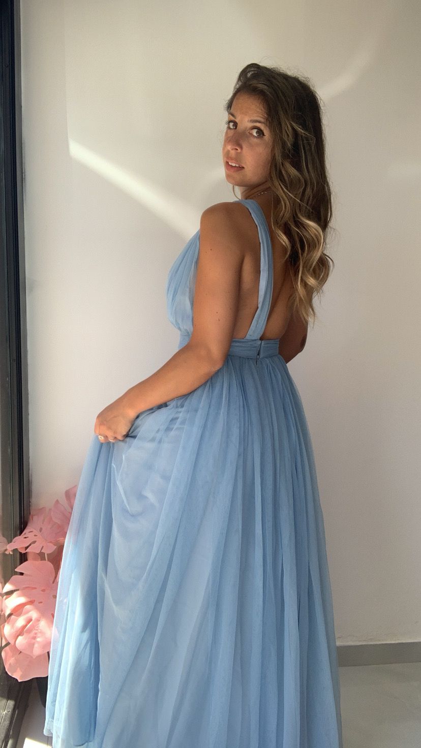 Abito monospalla tulle