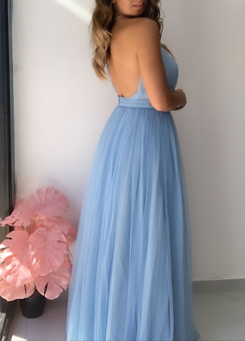 Abito monospalla tulle