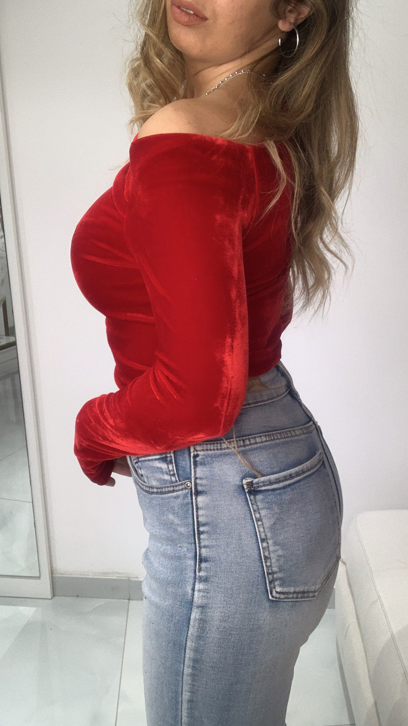 Maglia asimmetrica velluto