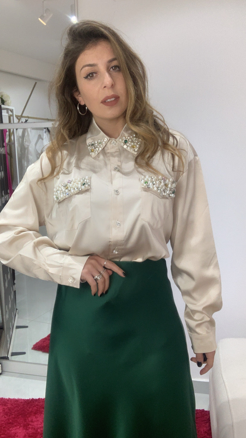 Camicia con dettaglio perle