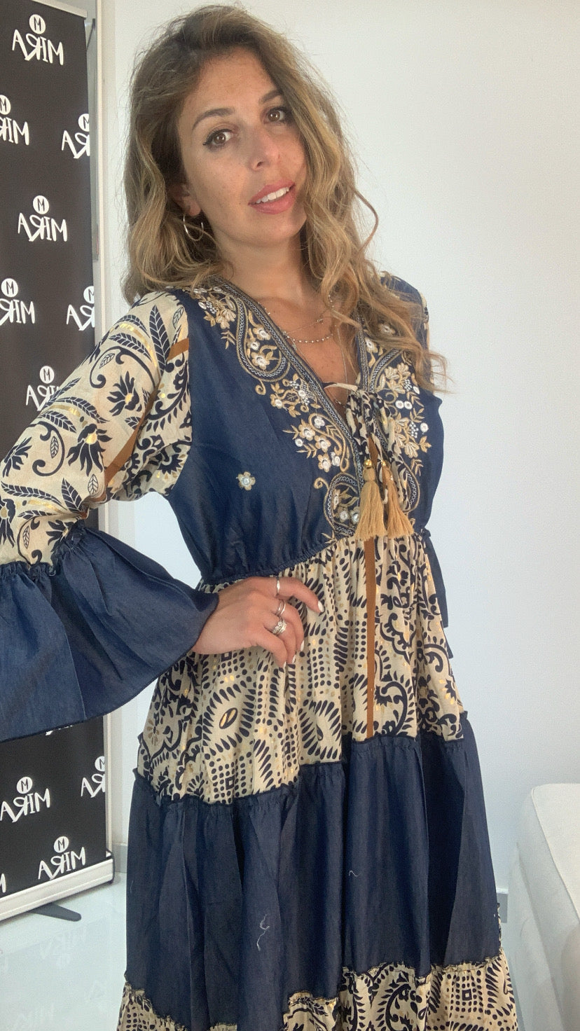 Abito denim e oro