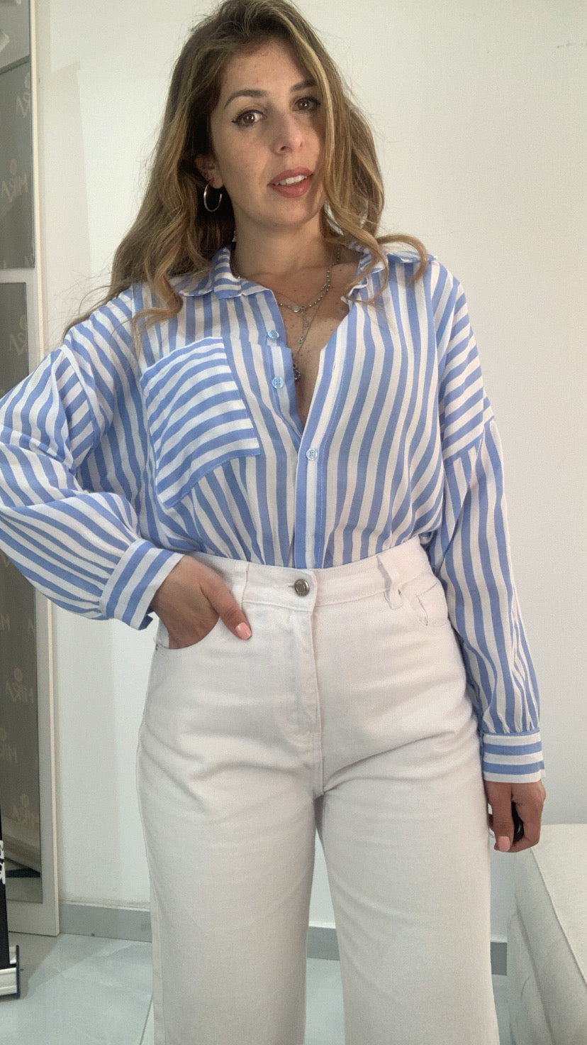 Jeans white a palazzo