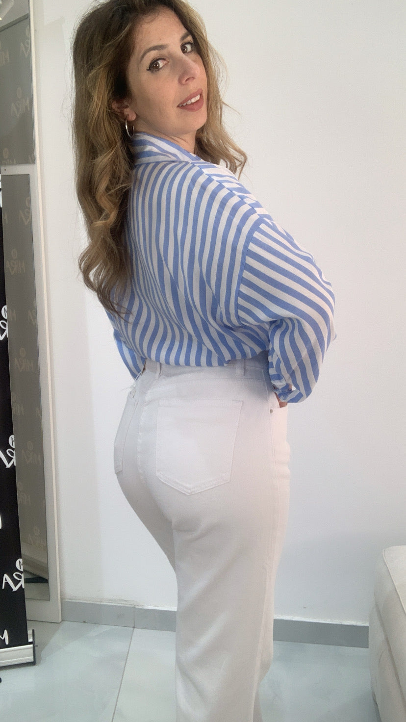 Jeans white a palazzo