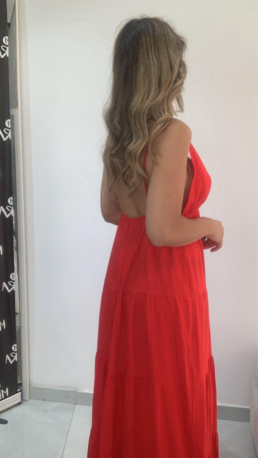 Abito in viscosa con scollo a V