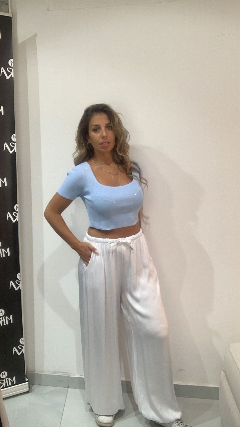 Pantalone a palazzo con elastico