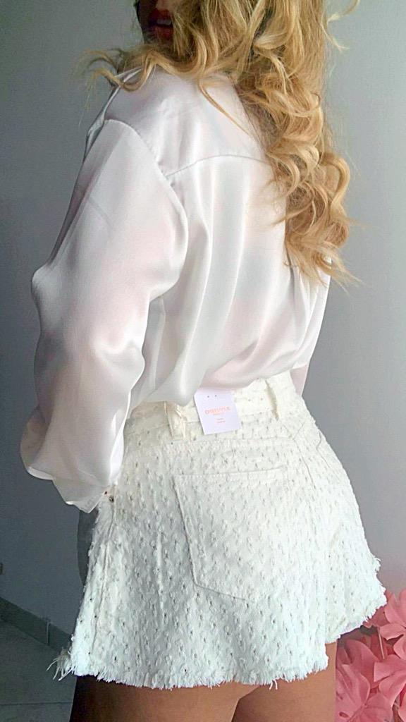 Short in jeans bianco
