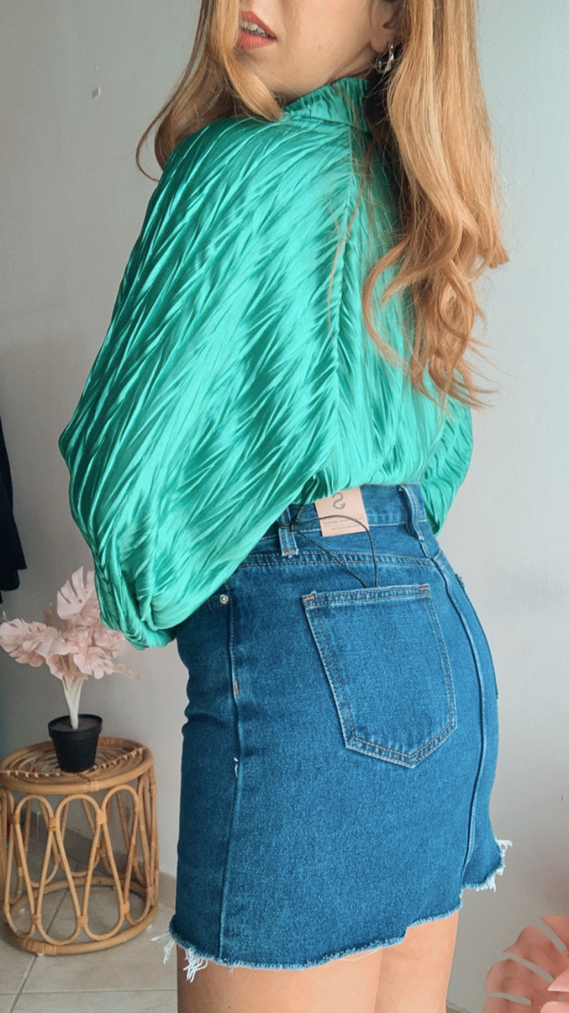 gonna jeans blu