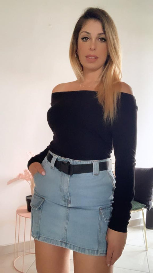Gonna di jeans cargo