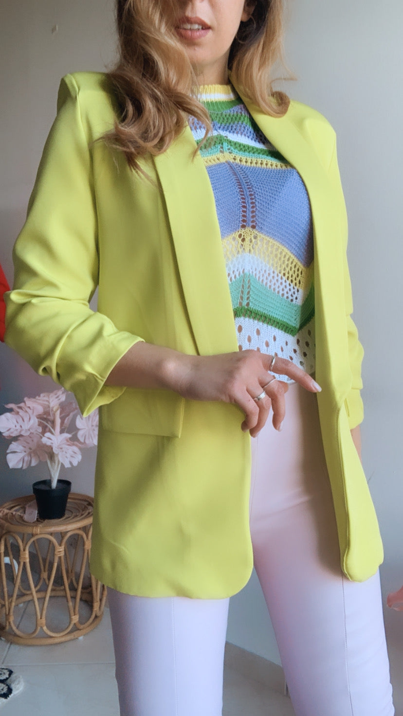 Blazer con manica drappeggio