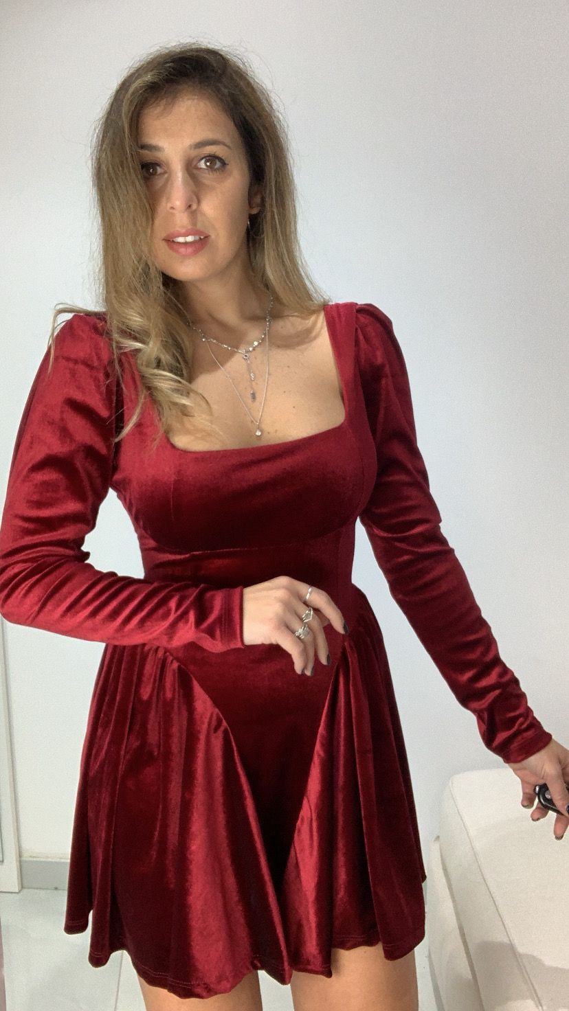 Abito mini velluto
