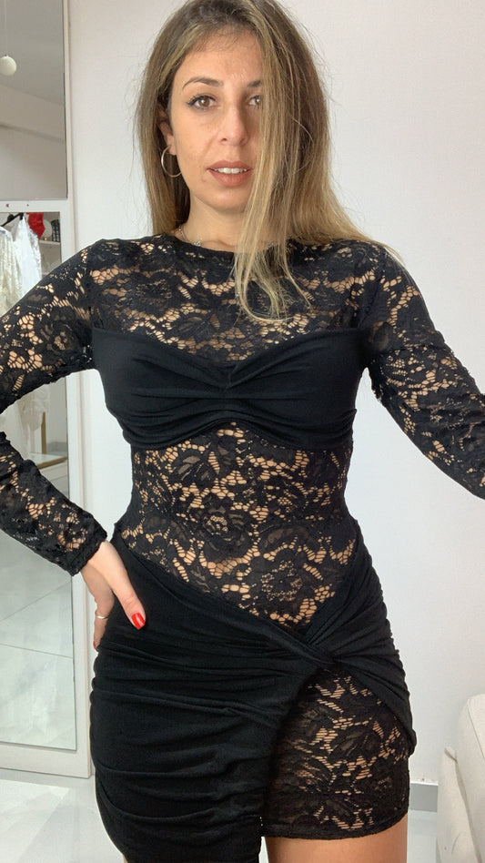 Abito mini in pizzo