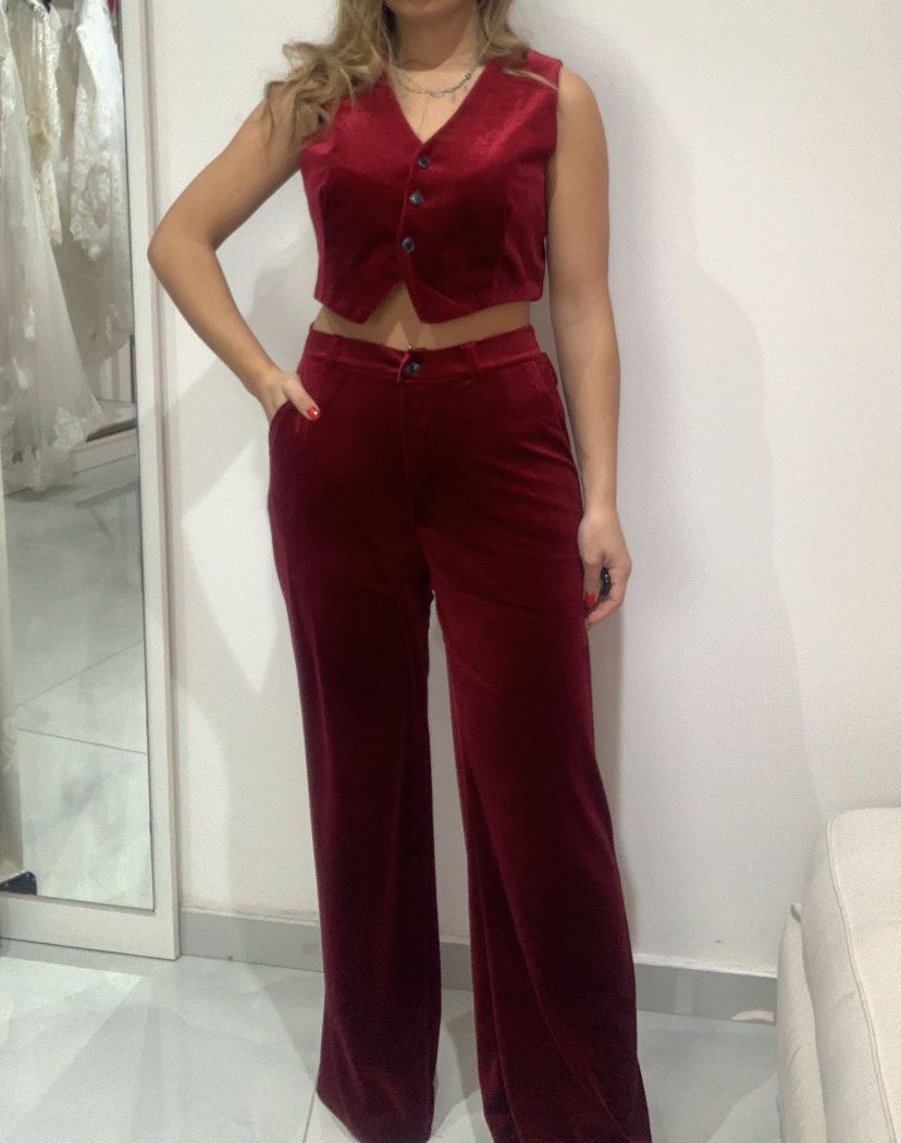 Tailleur 3 pezzi in velluto