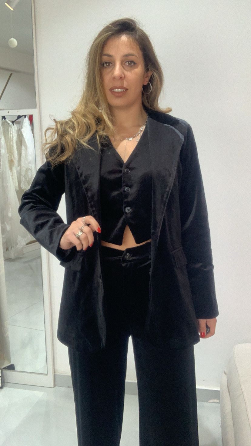 Tailleur 3 pezzi in velluto