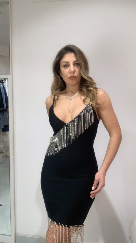Abito bandage strass