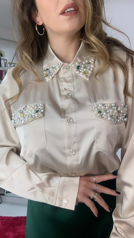 Camicia con dettaglio perle