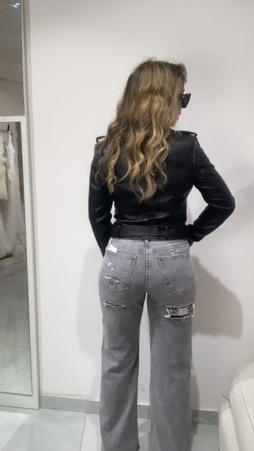 Jeans a palazzo con strappi