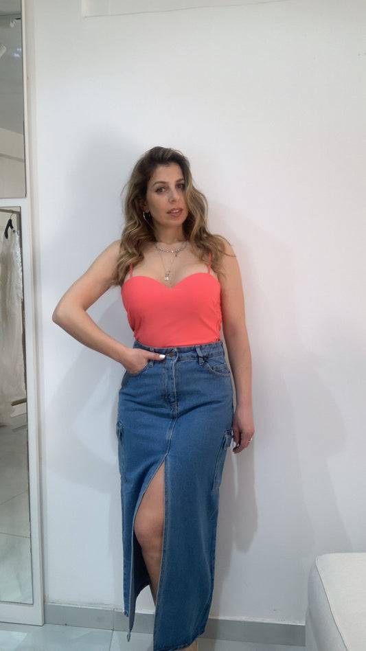 Gonna lunga in jeans