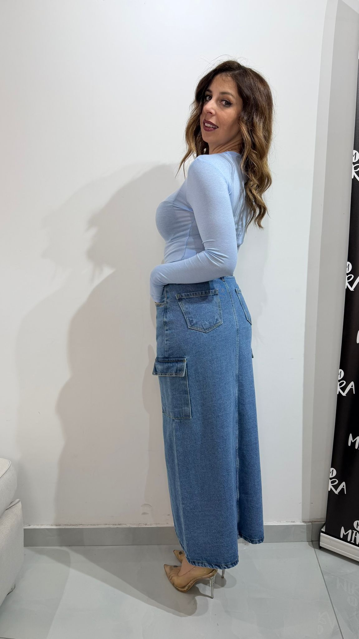 Gonna lunga in jeans