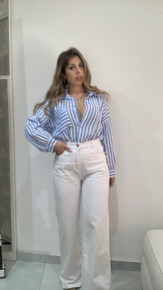 Jeans white a palazzo