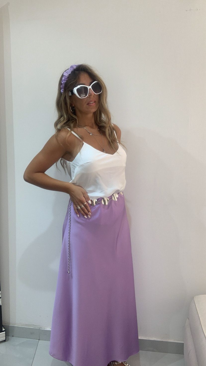 Gonna in satin con elastico