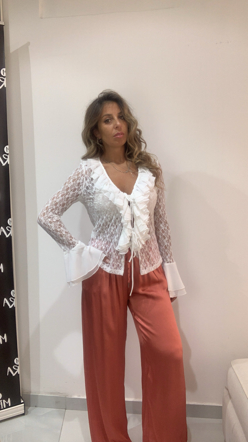 Cardigan in pizzo