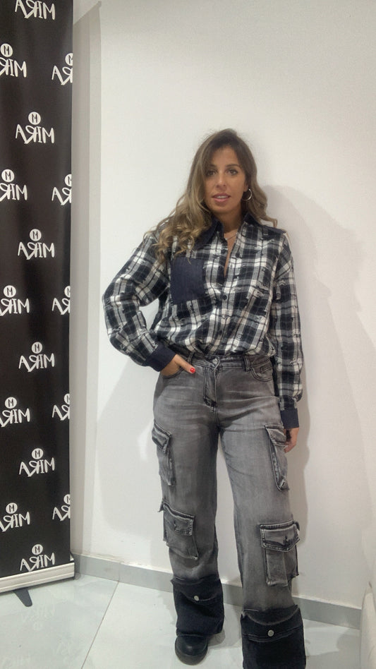 Jeans cargo grigio