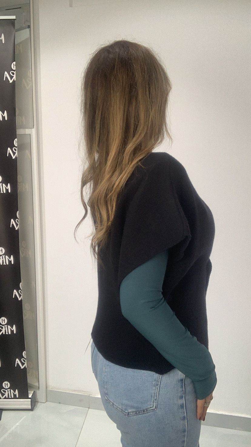 Cardigan asimmetrico mezza manica