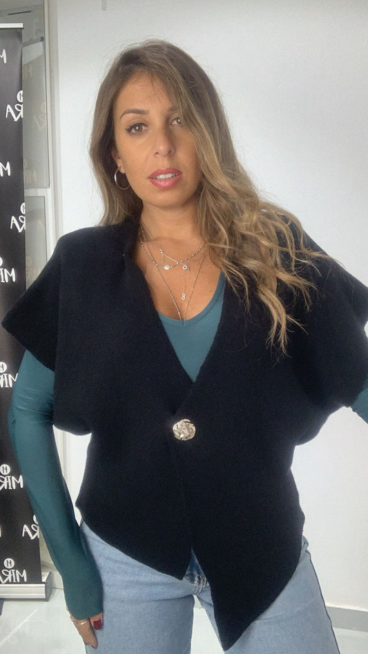 Cardigan asimmetrico mezza manica
