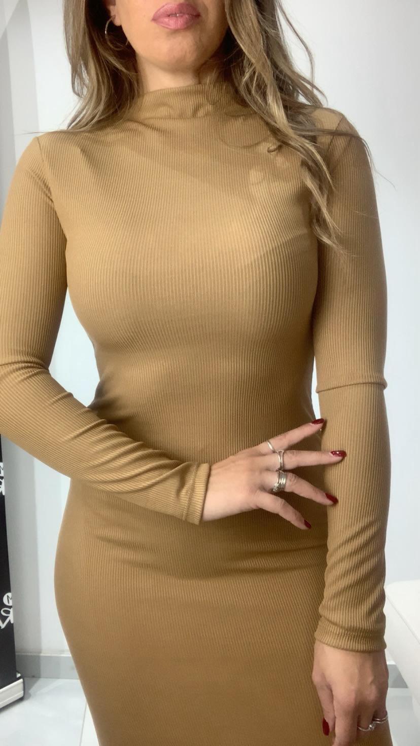 Abito longuette a coste