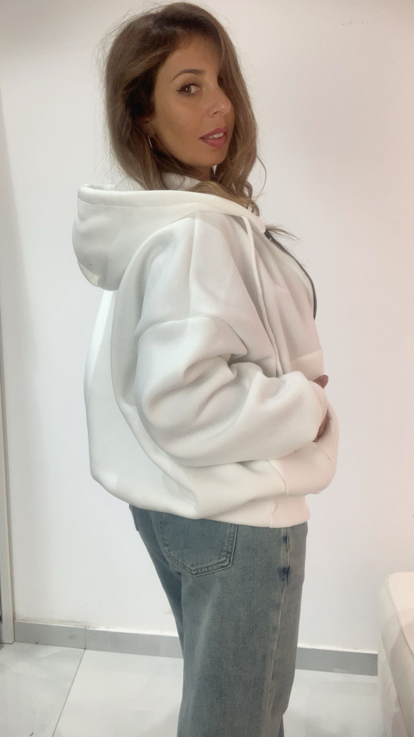 Felpa in cotone con zip