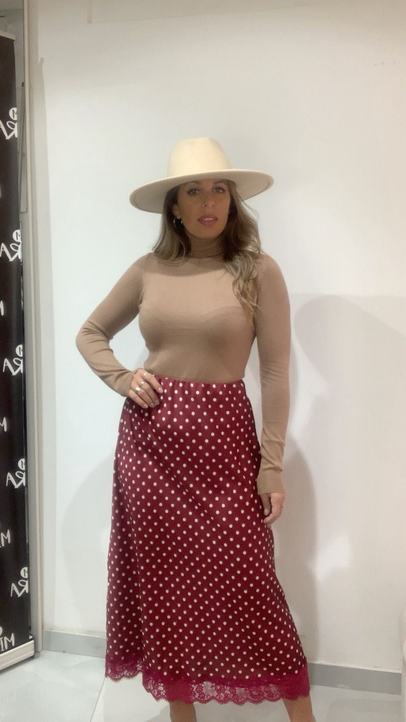 Gonna lunga pois con pizzo