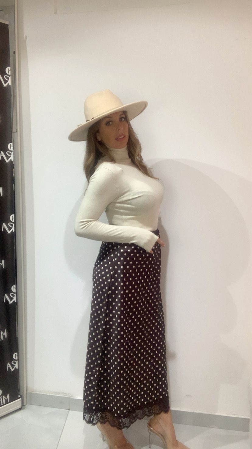 Gonna lunga pois con pizzo