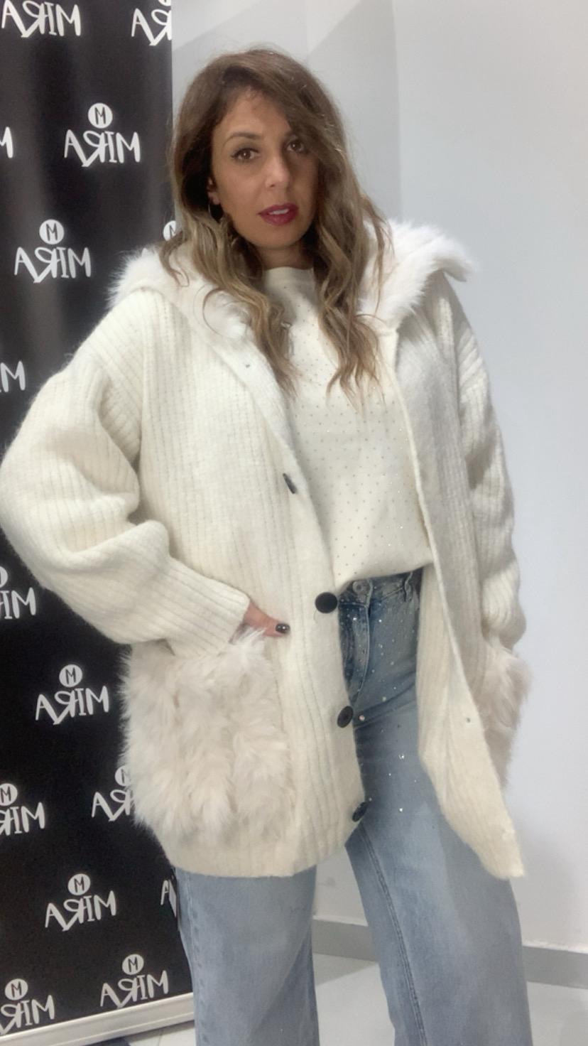 Cardigan con pelliccia