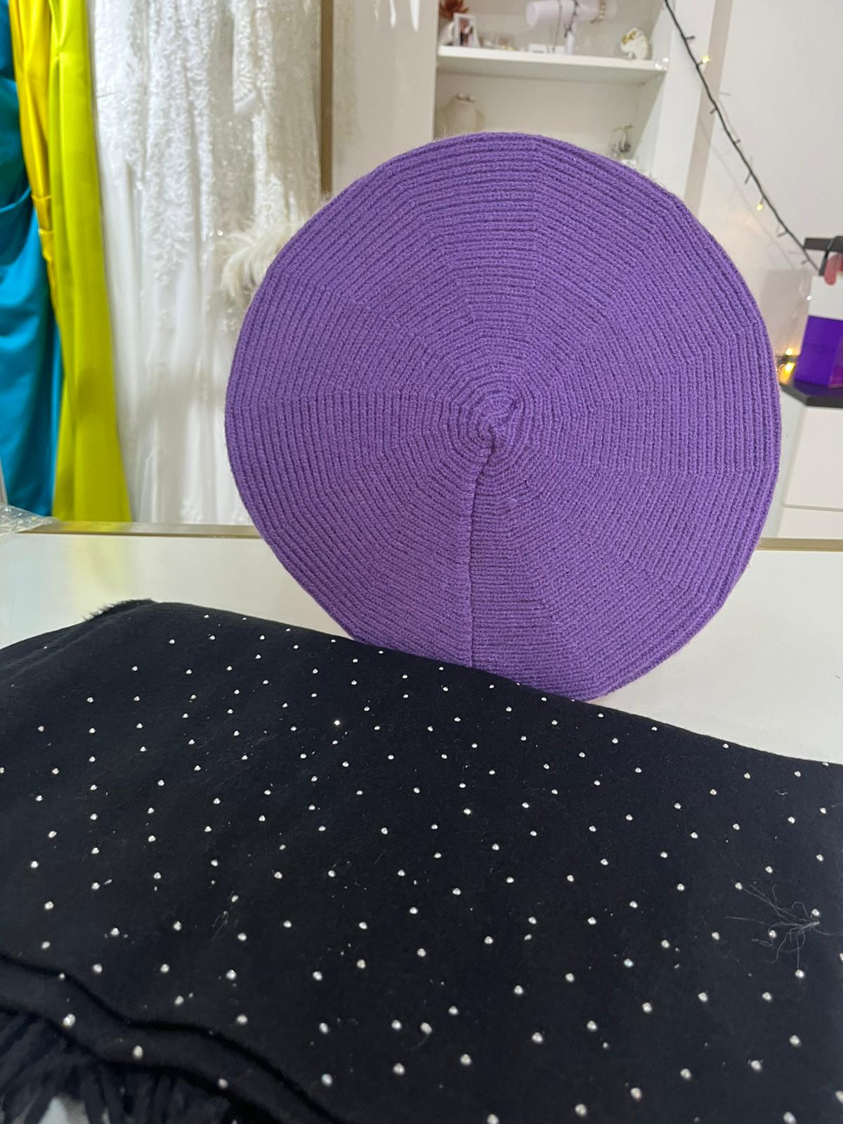 Combo: Basco Viola/Basco Nero e sciarpa strass nera