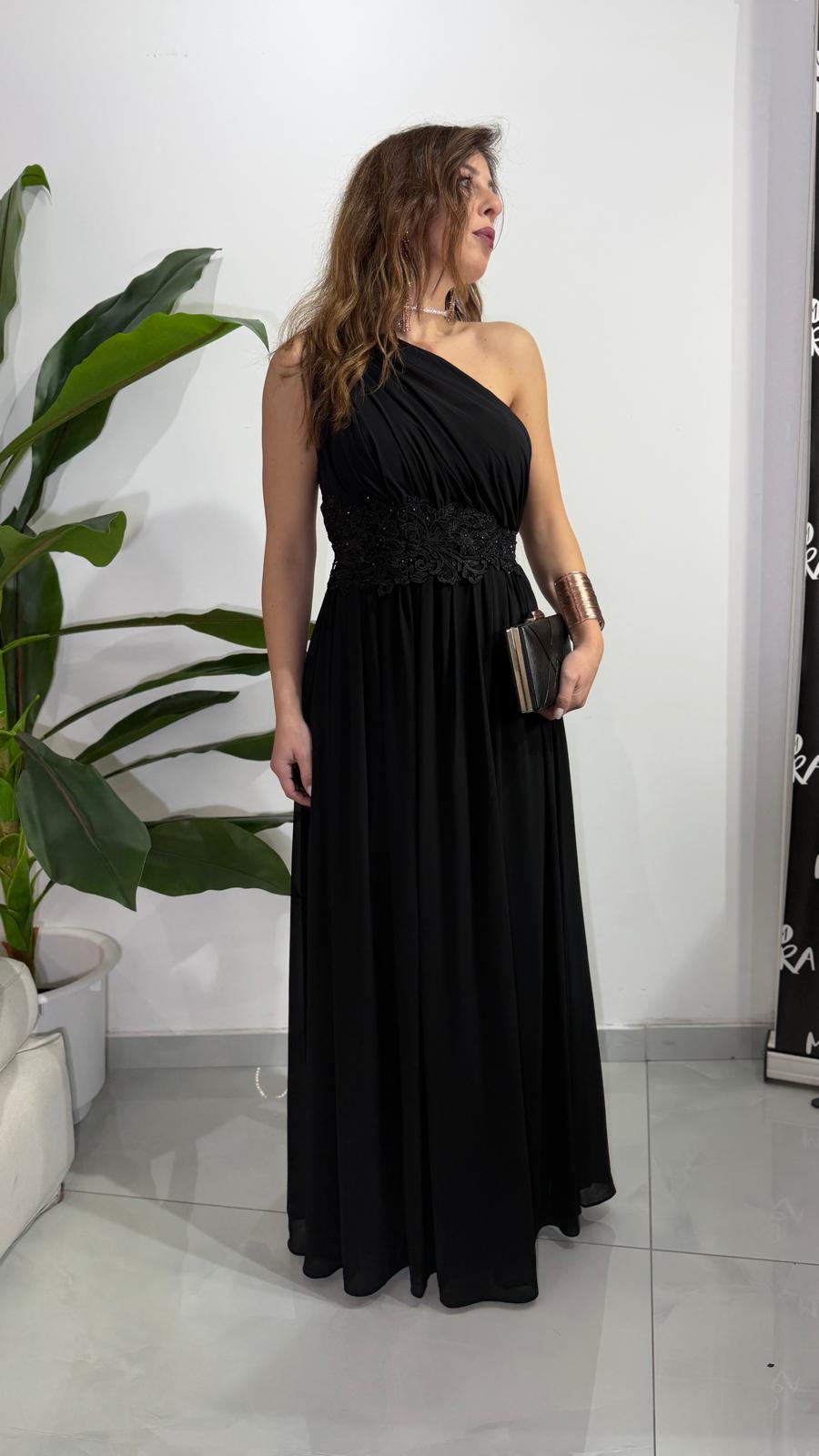 Abito monospalla nero