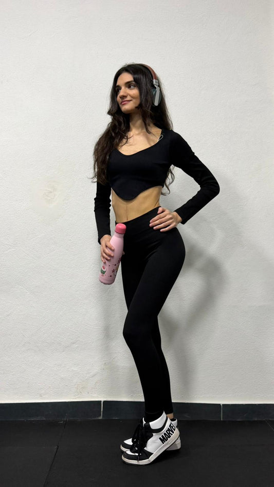 Coordinato a costine nero