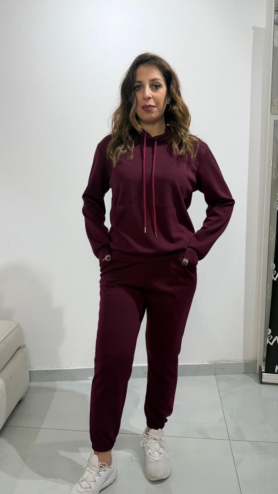 Tuta in viscosa vinaccio