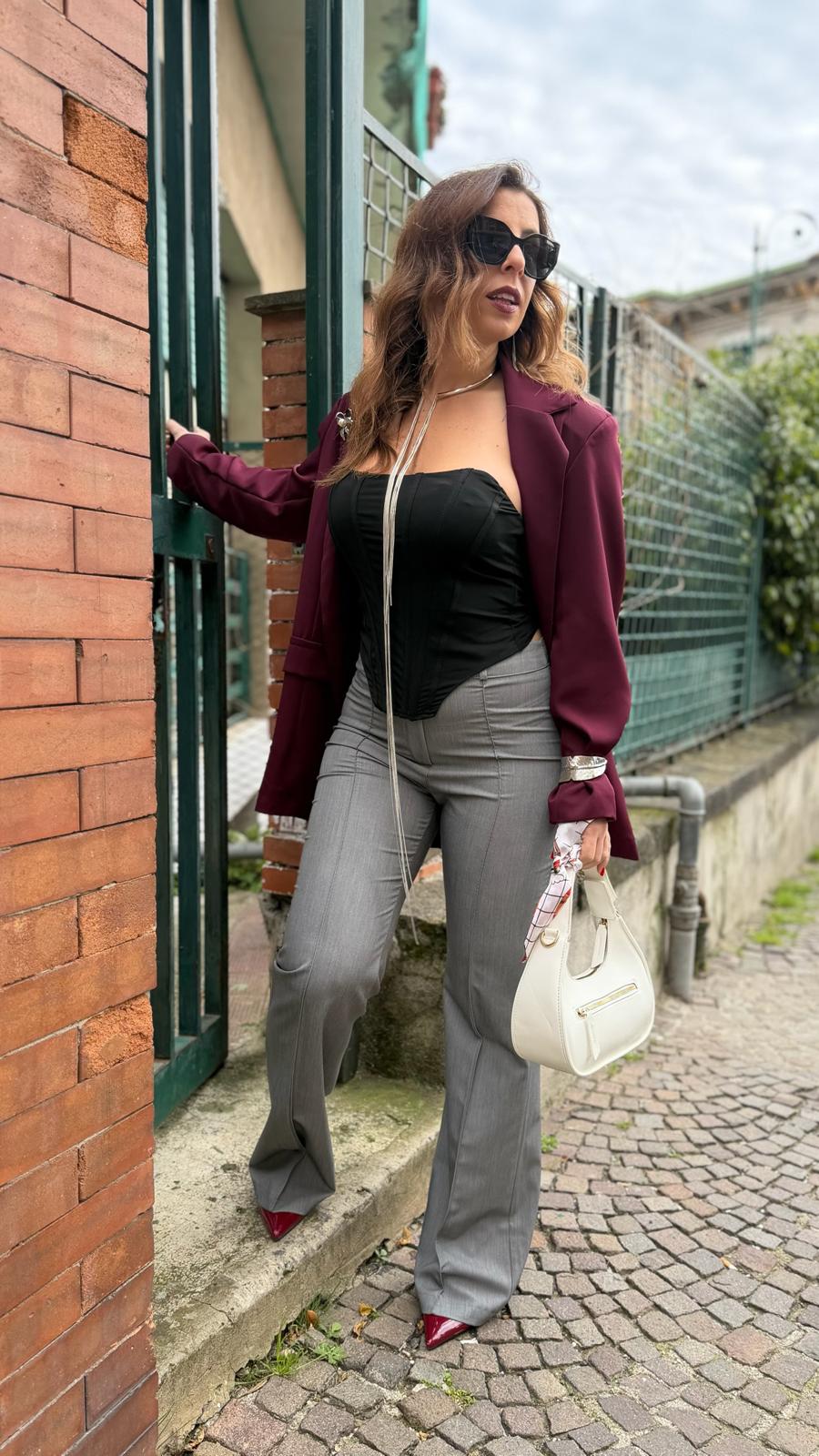 Giacca monopetto bordeaux