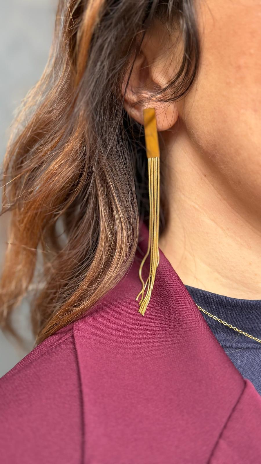 Orecchini rettangolari oro