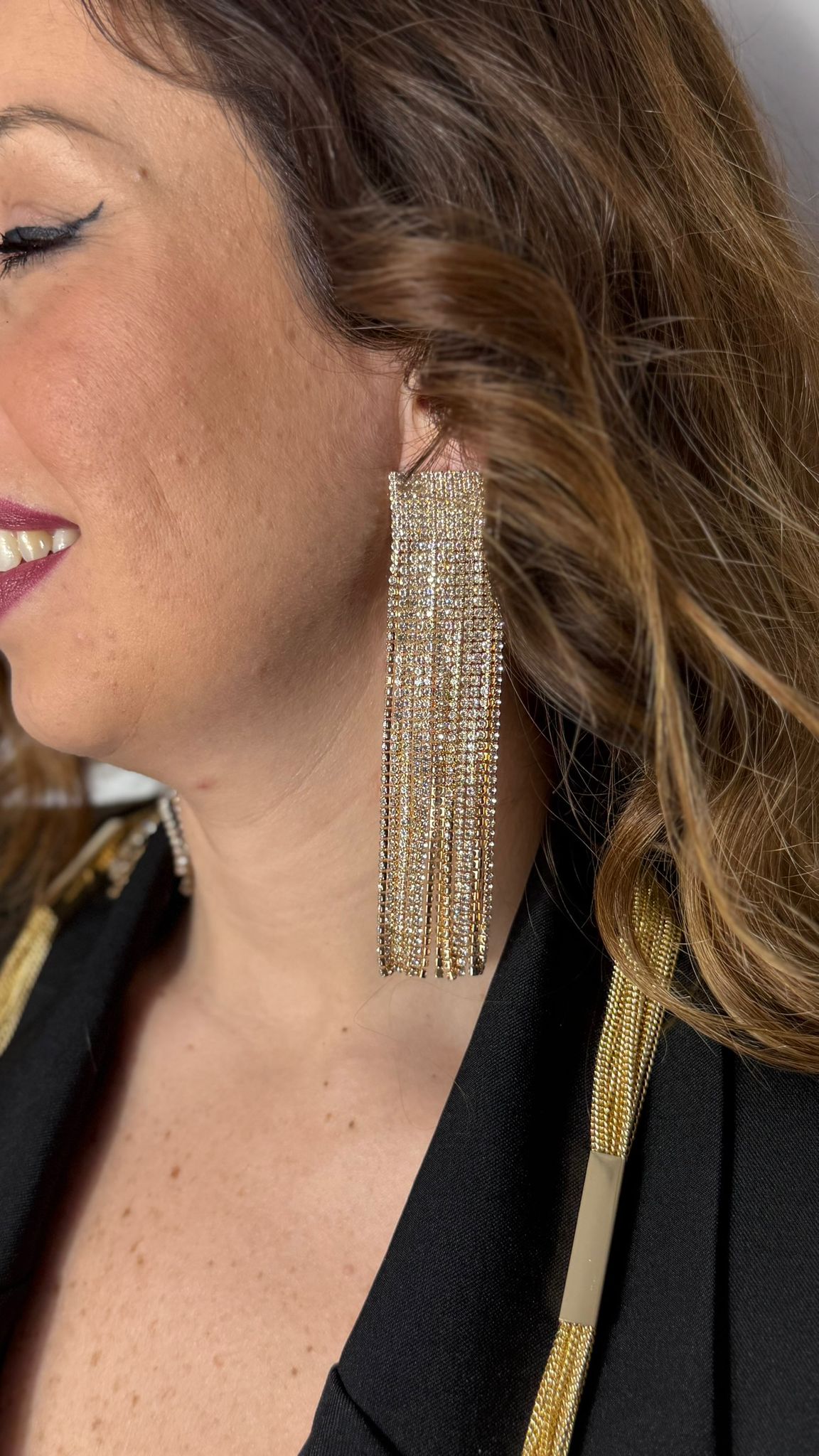 Orecchini pendenti strass