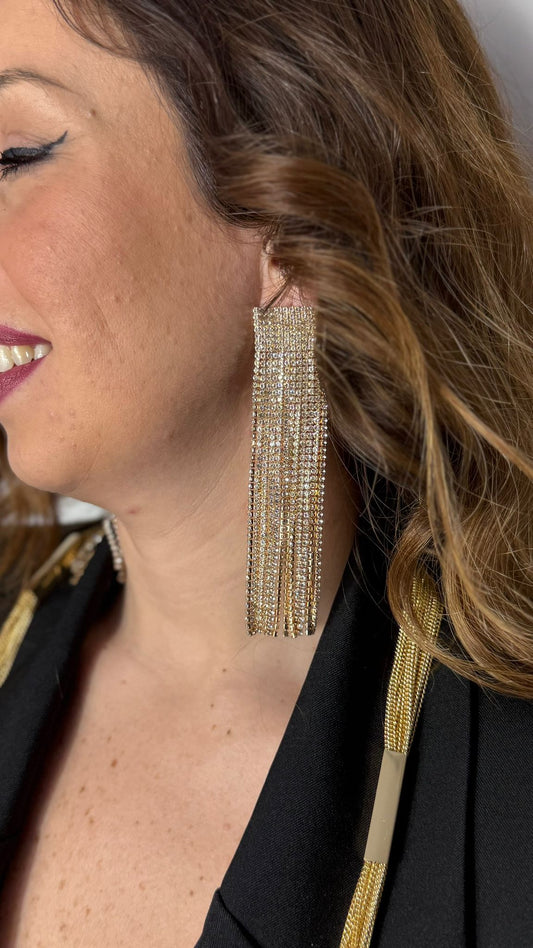 Orecchini pendenti strass