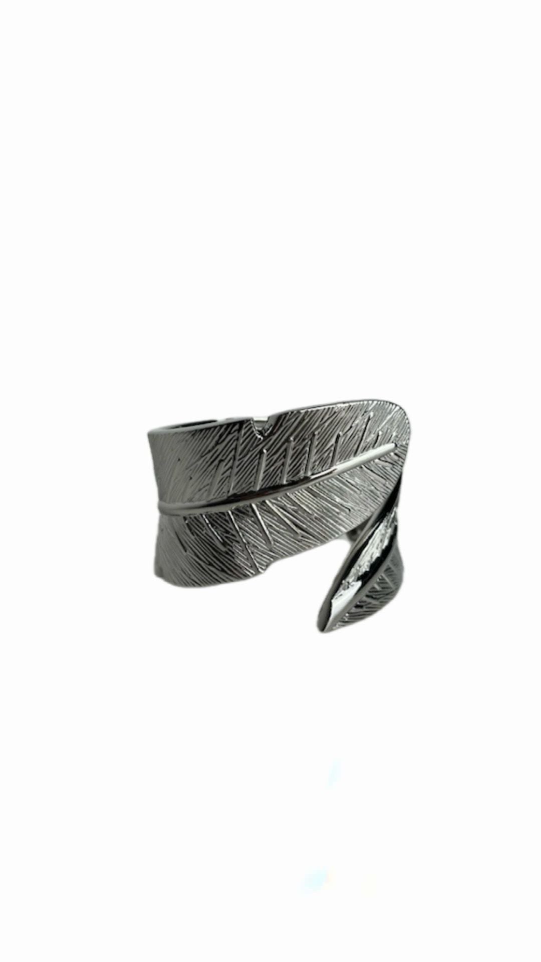 Bracciale foglia argento