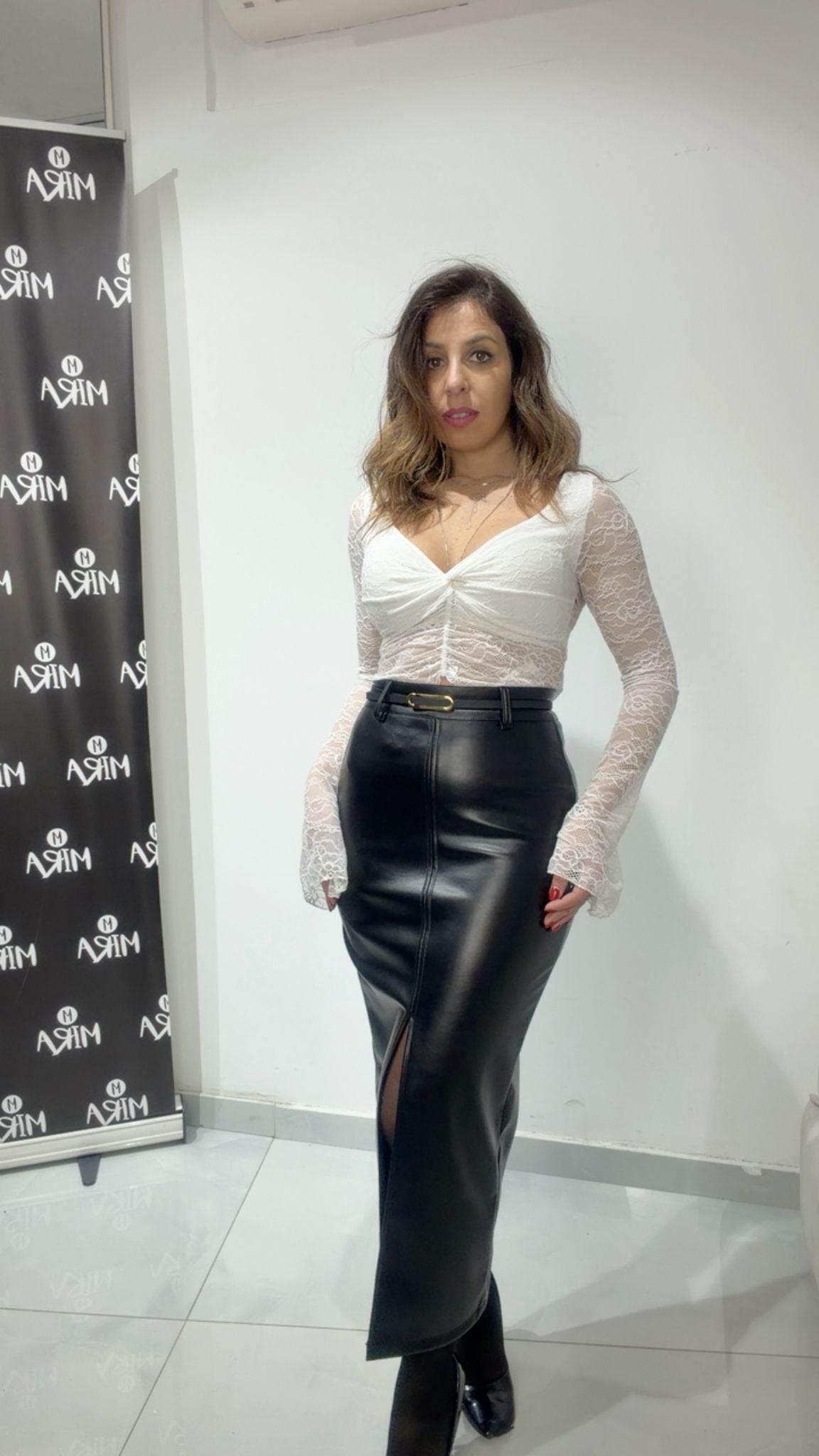 Gonna a tubino in ecopelle