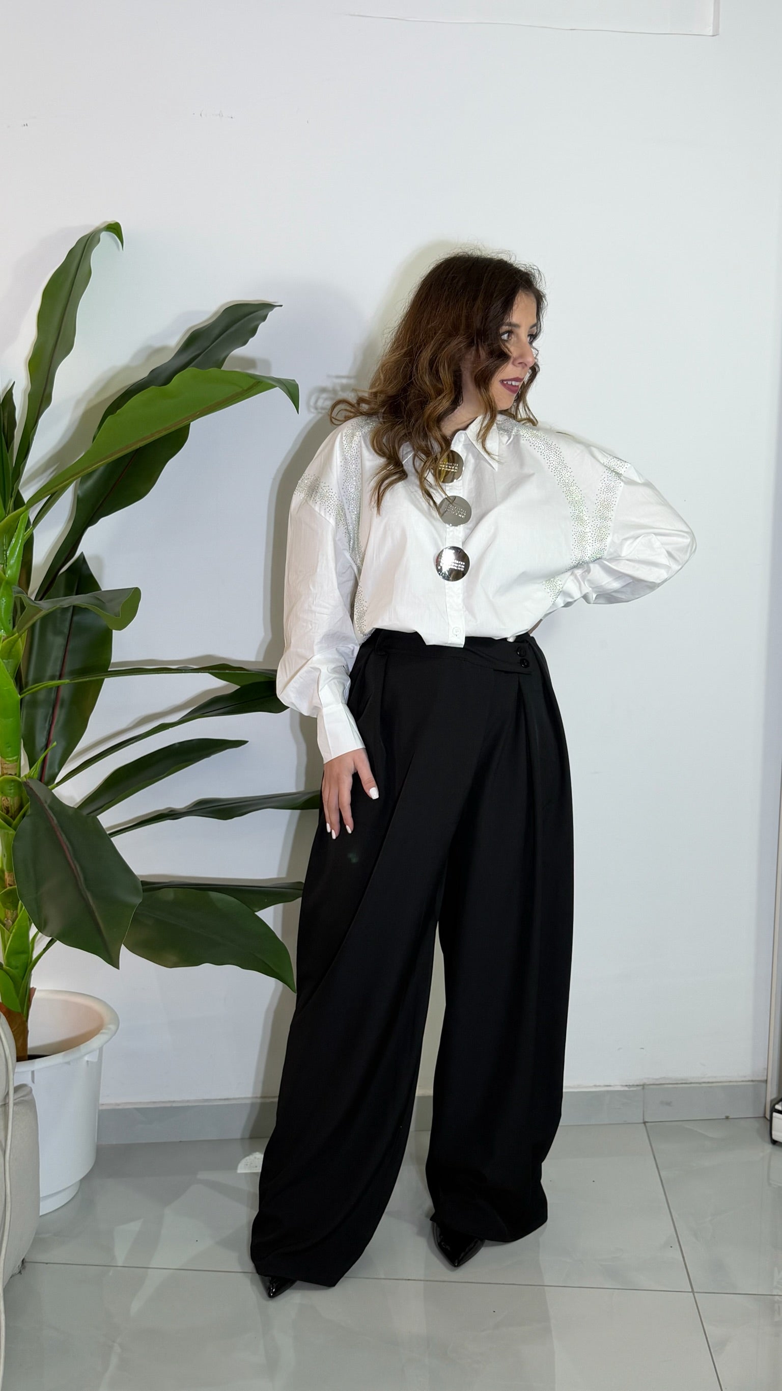 Pantalone asimmetrico nero