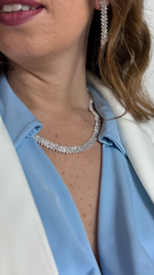 Parure strass silver