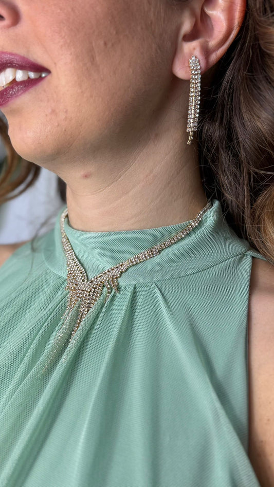 Parure strass gold