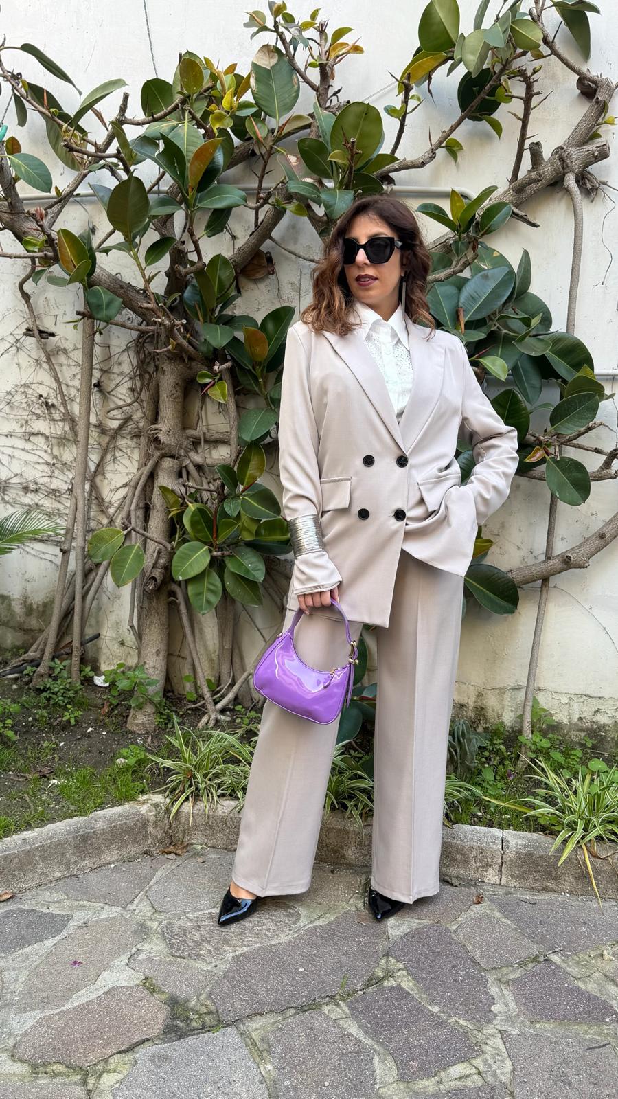 Tailleur over size 4 bottoni